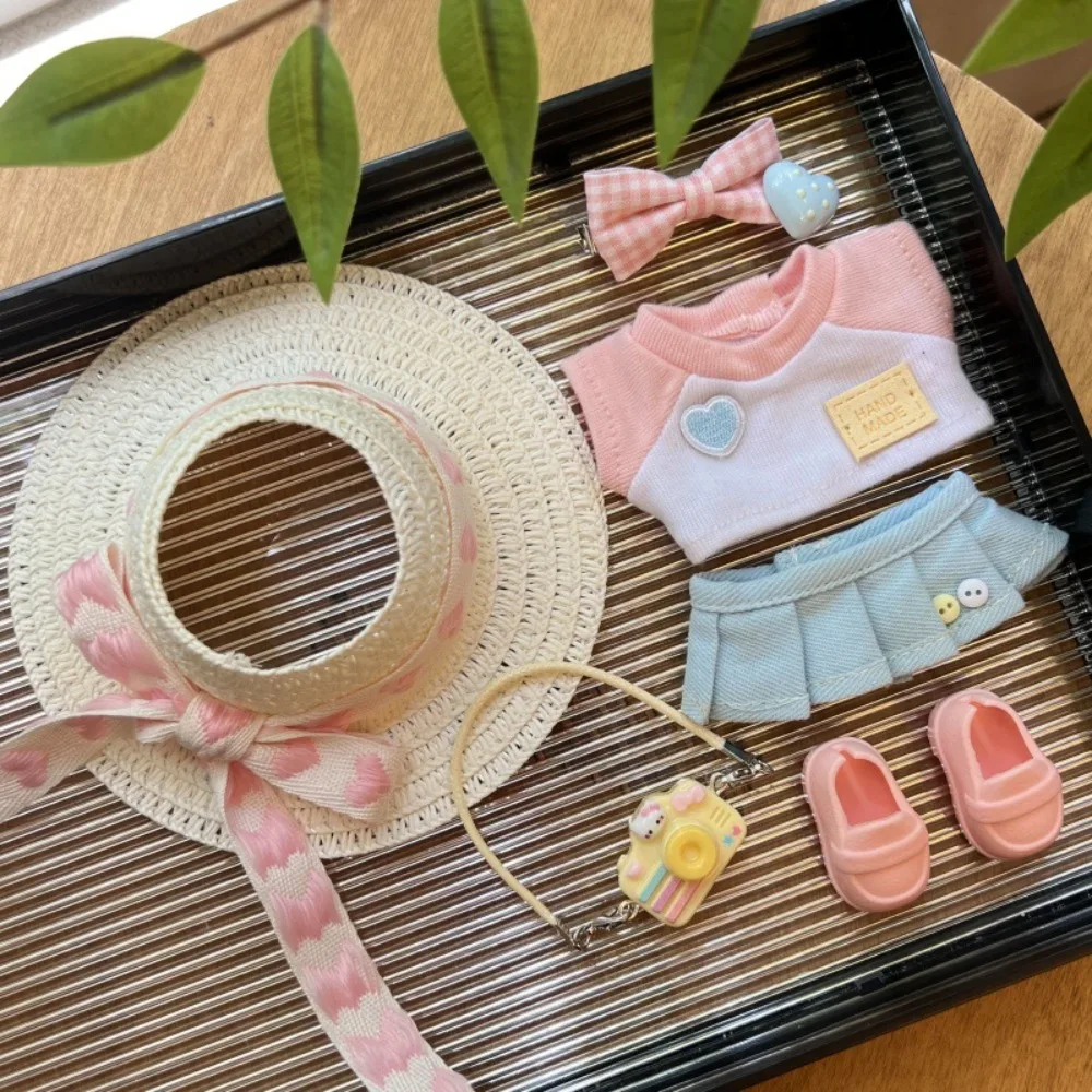 For 17cm Labubu Doll Clothes Mini Doll Outfit Straw Hat T-shirt Skirt Doll Accessories Sitting Party Changing Dress Game DIY Toy
For 17cm Labubu Doll Clothes Mini Doll Outfit Straw Hat T-shirt Skirt Doll Accessories Sitting Party Changing Dress Game DIY Toy