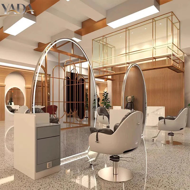 Promotion Salon Sets Round Hairdressing Makeup LED Glass Double Side Beauty Mirror Salon Tool Cabinet With Charging Port
Promotion Salon Sets Round Hairdressing Makeup LED Glass Double Side Beauty Mirror Salon Tool Cabinet With Charging Port