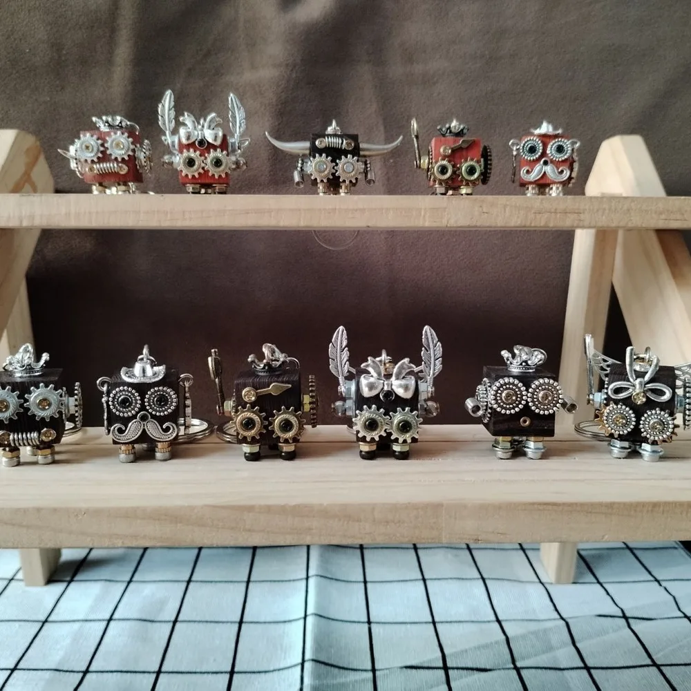 Handmade Steampunk Robot Wooden Keychain Vintage Cartoon Carving Hanging Ornament Unique Cute Gift for Men Women
Handmade Steampunk Robot Wooden Keychain Vintage Cartoon Carving Hanging Ornament Unique Cute Gift for Men Women