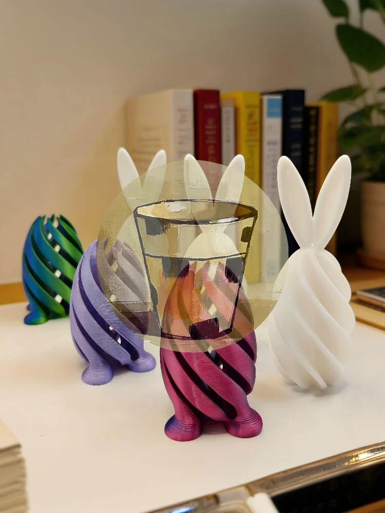 @1Pcs Decompression Rotating Rabbit Egg Easter Basket Stuffers Spiral Cone 3D Printed Easter Bunny Colorful Ornaments Toys
@1Pcs Decompression Rotating Rabbit Egg Easter Basket Stuffers Spiral Cone 3D Printed Easter Bunny Colorful Ornaments Toys