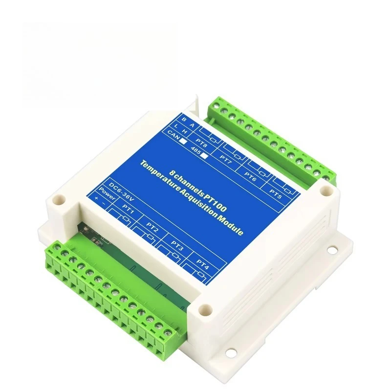 2/4/8/16 channels PT100 K/S/R/B/N/E/J/T type Thermocouple Sensor RS485 Modbus Output Temperature Acquisition Module
2/4/8/16 channels PT100 K/S/R/B/N/E/J/T type Thermocouple Sensor RS485 Modbus Output Temperature Acquisition Module
