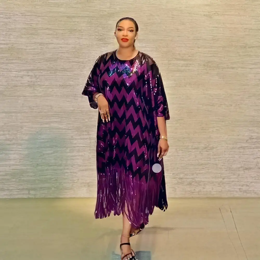 Luxurious Sequined Fabric African Dresses for Women High-Quality Turkey Style Church Clothes Glittering Women's African Attire
Luxurious Sequined Fabric African Dresses for Women High-Quality Turkey Style Church Clothes Glittering Women's African Attire