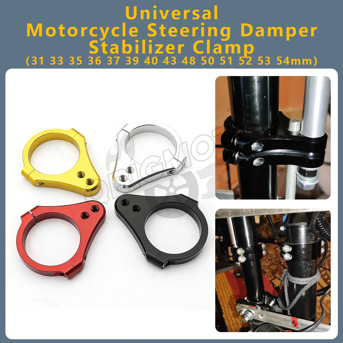 30-60 mm Universal CNC Steering Damper Bracket Fork Clamp Support Holder Motorcycle Front shock absorber modified Accessories
30-60 mm Universal CNC Steering Damper Bracket Fork Clamp Support Holder Motorcycle Front shock absorber modified Accessories