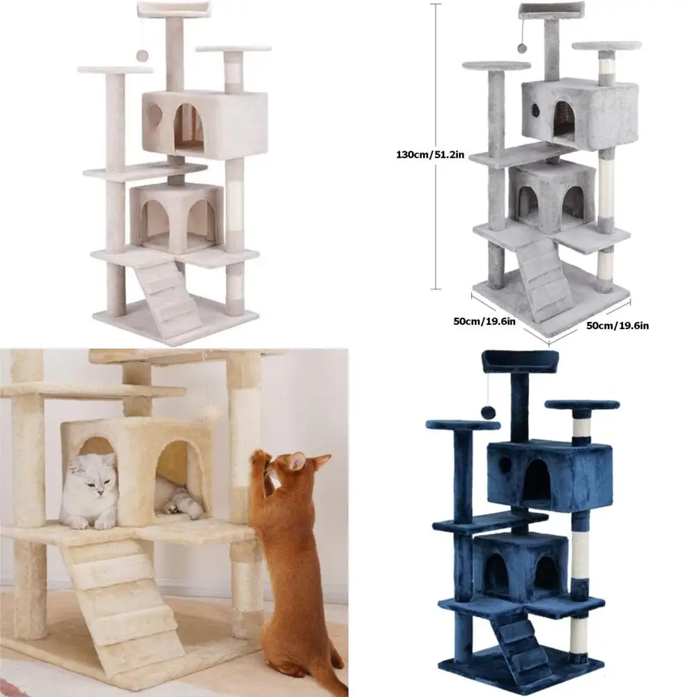 Indoor Multi-Level Cat Tree Condo with 51.2in Height, Play and Rest Areas for Kittens
Indoor Multi-Level Cat Tree Condo with 51.2in Height, Play and Rest Areas for Kittens