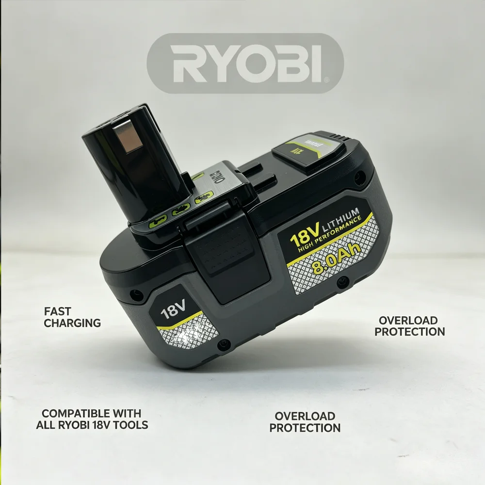 Upgraded RYOBI 18V High Grade Lithium Battery 6.0Ah 8.0Ah P104 P105 P107 P108 P109 Low Self Discharge for All 18V Electric Tools
Upgraded RYOBI 18V High Grade Lithium Battery 6.0Ah 8.0Ah P104 P105 P107 P108 P109 Low Self Discharge for All 18V Electric Tools
