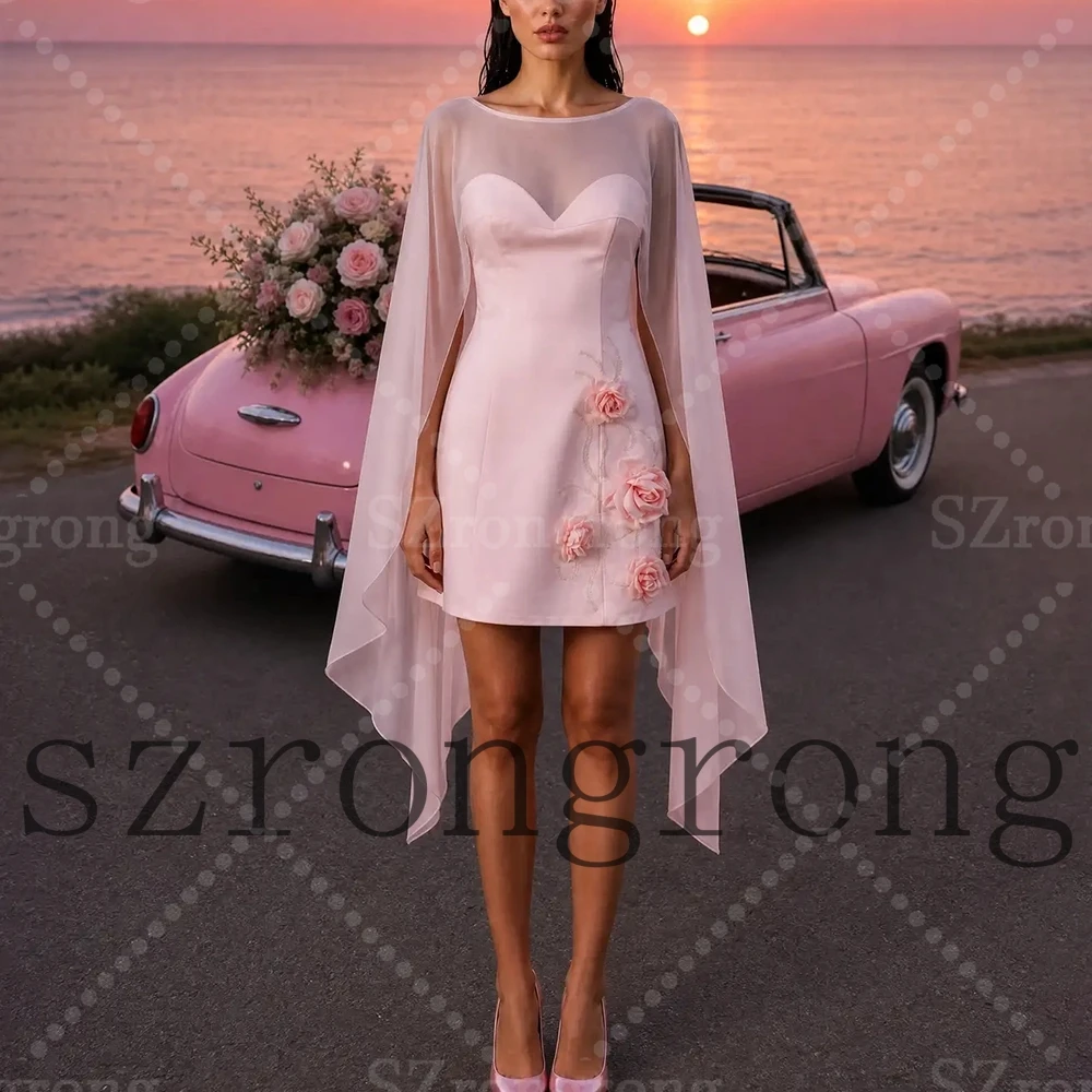 Custom Made Modern Cape Sweetheart Collar Flowers 3D Prom Party Dress Backless Short Sheath Evening Cocktail Dress
Custom Made Modern Cape Sweetheart Collar Flowers 3D Prom Party Dress Backless Short Sheath Evening Cocktail Dress