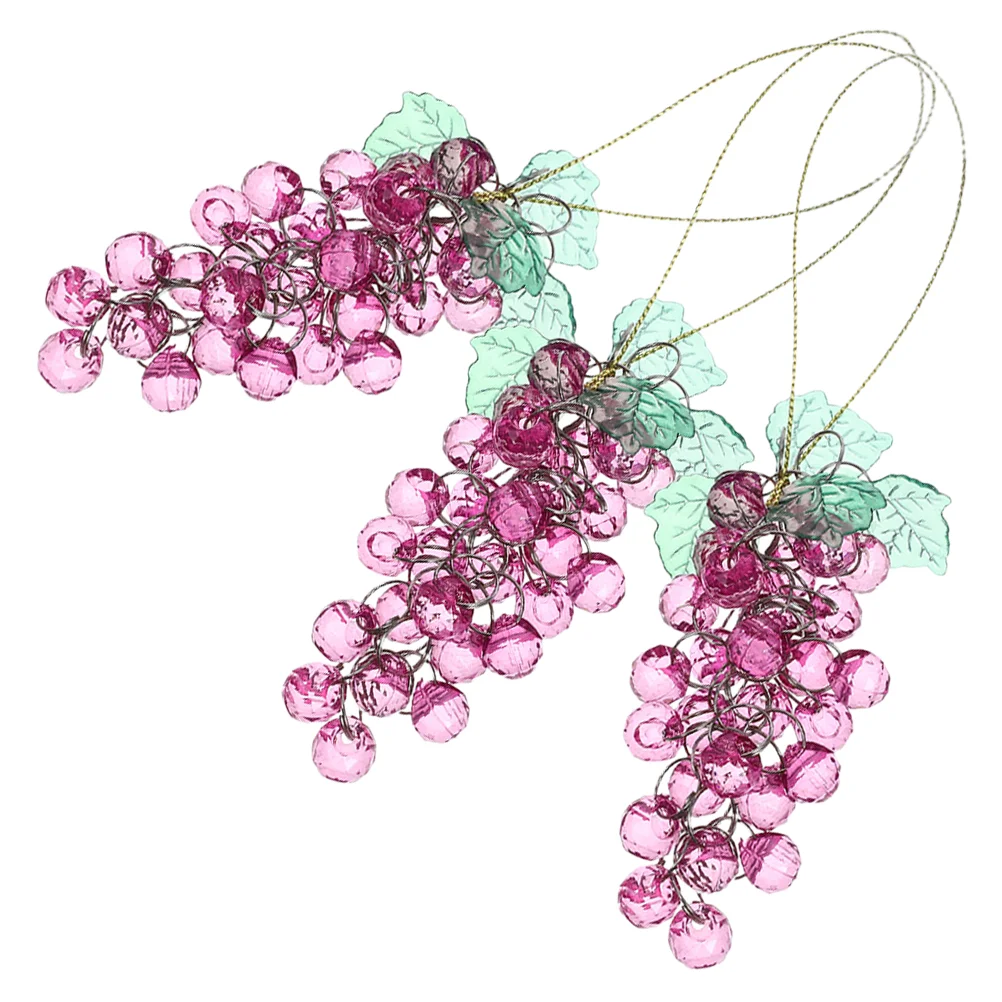 3pcs Acrylic Handmade Grape Beaded Ornaments Lifelike Grape Cluster Artificial Fruit Hanging Pendant for Xmas Tree Wedding Party
3pcs Acrylic Handmade Grape Beaded Ornaments Lifelike Grape Cluster Artificial Fruit Hanging Pendant for Xmas Tree Wedding Party