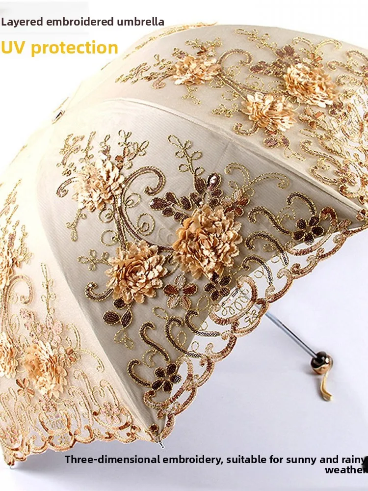 Women's Sunade Umbrella UV Protection Rainproof Lace Embroidery Princ Sle Summer Umbrella Tee Fold Manual Operated
Women's Sunade Umbrella UV Protection Rainproof Lace Embroidery Princ Sle Summer Umbrella Tee Fold Manual Operated