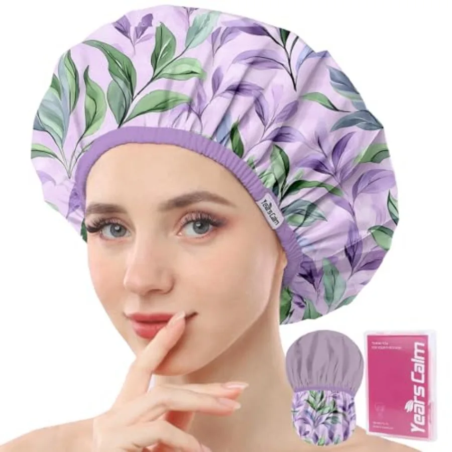 Shower Caps for Women Reusable Waterproof Double Layer Elastic Cap with Tropical Botanical Print Shower Cap for Shower, Spa, Tr
Shower Caps for Women Reusable Waterproof Double Layer Elastic Cap with Tropical Botanical Print Shower Cap for Shower, Spa, Tr