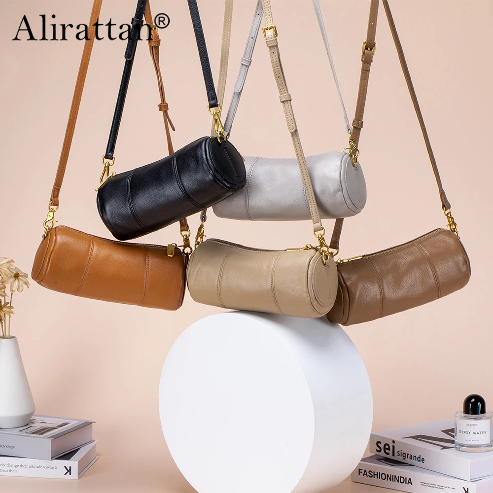 Alirattan 2025 New Retro Cowhide Single Shoulder Diagonal Cross Bag Temperament Cylindrical Bag and Large Capacity Women's Bag
Alirattan 2025 New Retro Cowhide Single Shoulder Diagonal Cross Bag Temperament Cylindrical Bag and Large Capacity Women's Bag