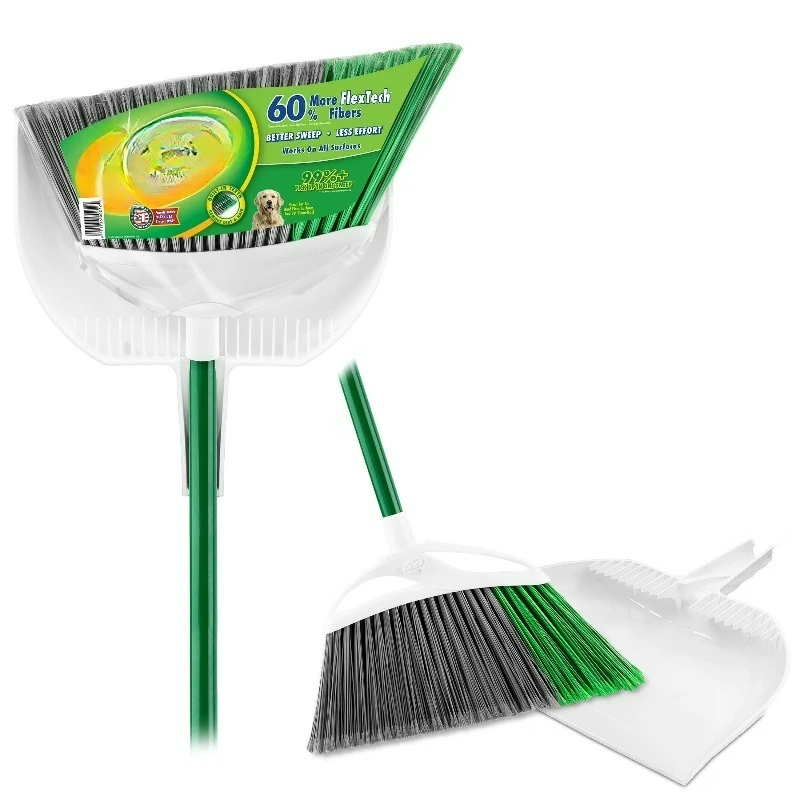 Extra Large Precision Angle Broom with Green Steel Handle and Clean Fibers Dustpan
Extra Large Precision Angle Broom with Green Steel Handle and Clean Fibers Dustpan