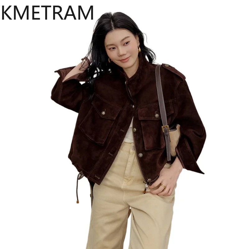 KMETRAM Real Turkey Sheepskin Leather Jacket Woman Short Suede Coat Retro Stand Collar Jackets Fall Women Clothing 2026 jaqueta
KMETRAM Real Turkey Sheepskin Leather Jacket Woman Short Suede Coat Retro Stand Collar Jackets Fall Women Clothing 2026 jaqueta