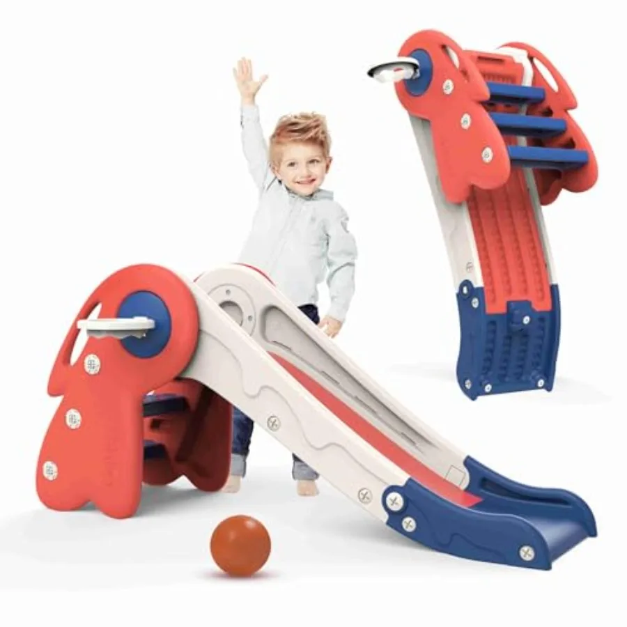 Foldable toddler climber slide with basketball hoop and ball set for indoor outdoor playred, safe, sturdy, activity-focused
Foldable toddler climber slide with basketball hoop and ball set for indoor outdoor playred, safe, sturdy, activity-focused