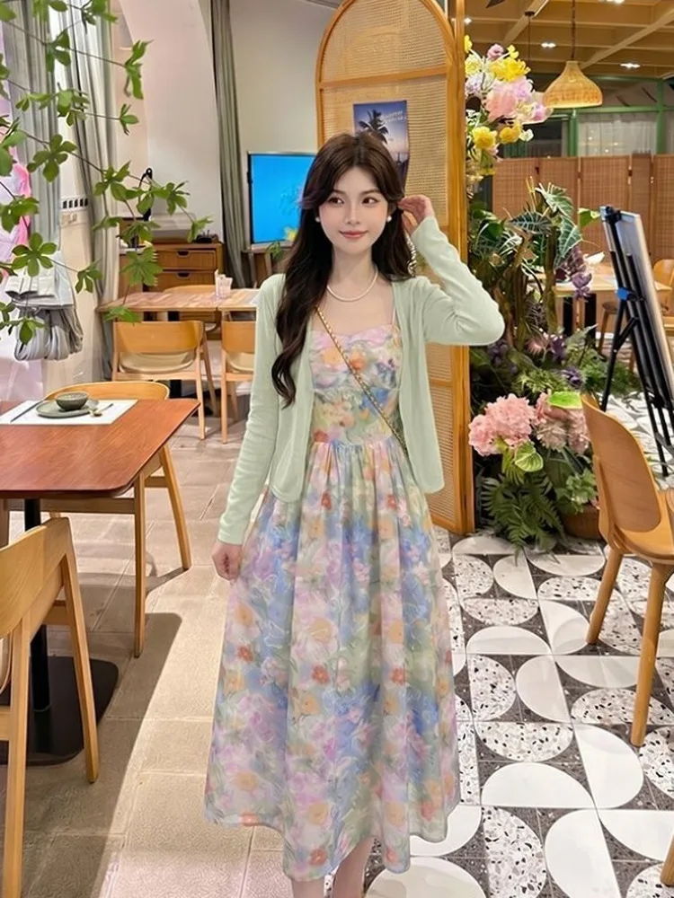 Gentle Breeze Floral Print Dress Women's Cardigan Cover up Two Piece Set Beach Atmosphere Sensation Casual Wear Summer Outfit
Gentle Breeze Floral Print Dress Women's Cardigan Cover up Two Piece Set Beach Atmosphere Sensation Casual Wear Summer Outfit