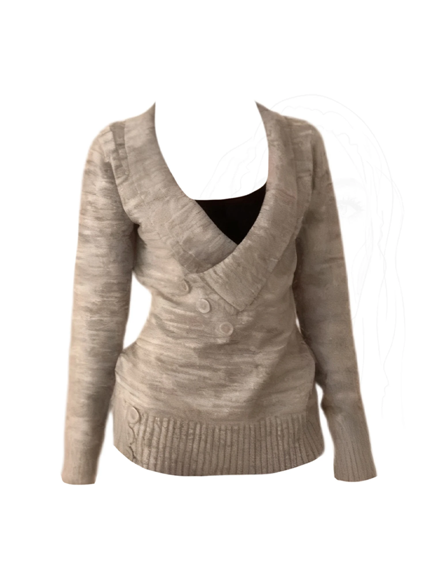 Women Grey V-Neck Knit Pullover Sweater Vintage 2000s Oversize Jumper Knitwear Long Sleeves Soft Cozy Sweater Autumn Winter 2025
Women Grey V-Neck Knit Pullover Sweater Vintage 2000s Oversize Jumper Knitwear Long Sleeves Soft Cozy Sweater Autumn Winter 2025