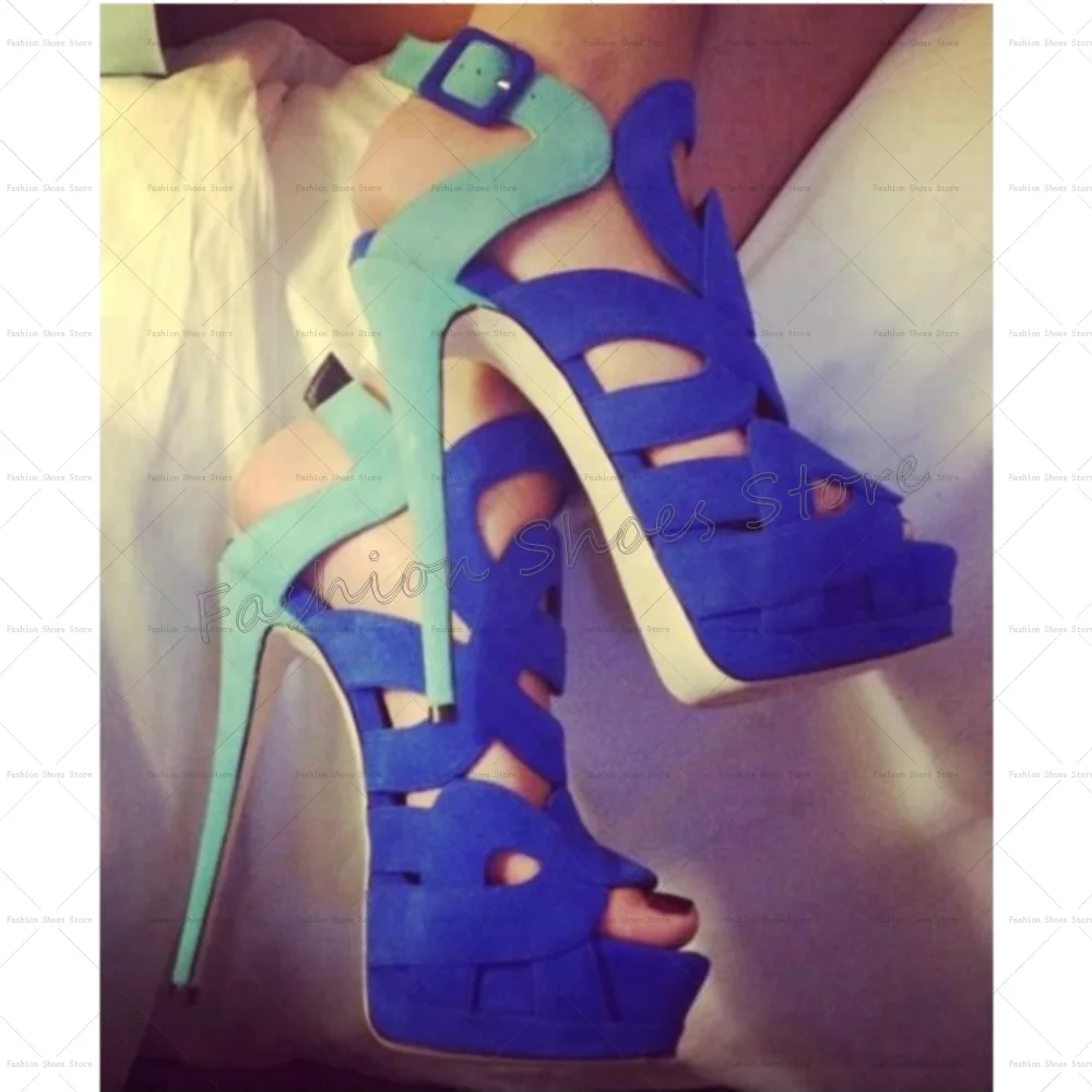 Blue Hollow Out Splicing Sandals Platform Open Toe Thin High Heels High Heel Shoes for Women Heels 2025 New Zapatos Para Mujere
Blue Hollow Out Splicing Sandals Platform Open Toe Thin High Heels High Heel Shoes for Women Heels 2025 New Zapatos Para Mujere