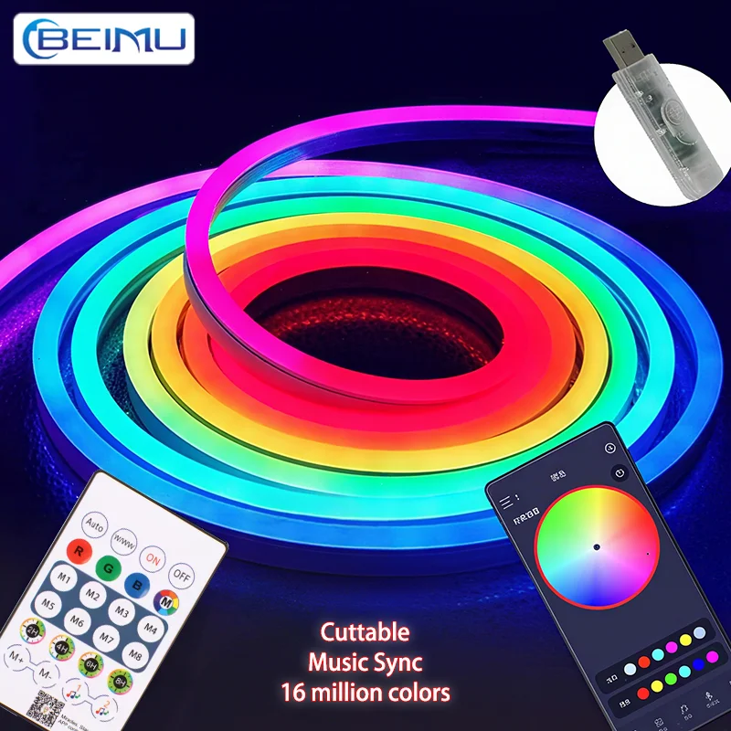 BEIMU 5V USB светодиодные неоновые ленты 1/2/3/5 м RGBIC гибкие водонепроницаемые с синхронизацией музыки, управлением через приложение и пультом дистанционного управления для украшения комнаты, дома, магазина
BEIMU 5V USB светодиодные неоновые ленты 1/2/3/5 м RGBIC гибкие водонепроницаемые с синхронизацией музыки, управлением через приложение и пультом дистанционного управления для украшения комнаты, дома, магазина