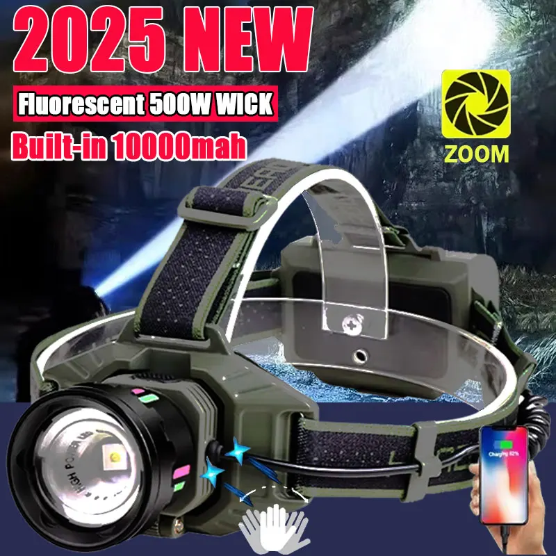 1000000LM Most Powerful LED Headlamp Sensor Head Flashlight High Power Headlight 18650 Rechargeable Head Lantern Fishing Camping
1000000LM Most Powerful LED Headlamp Sensor Head Flashlight High Power Headlight 18650 Rechargeable Head Lantern Fishing Camping