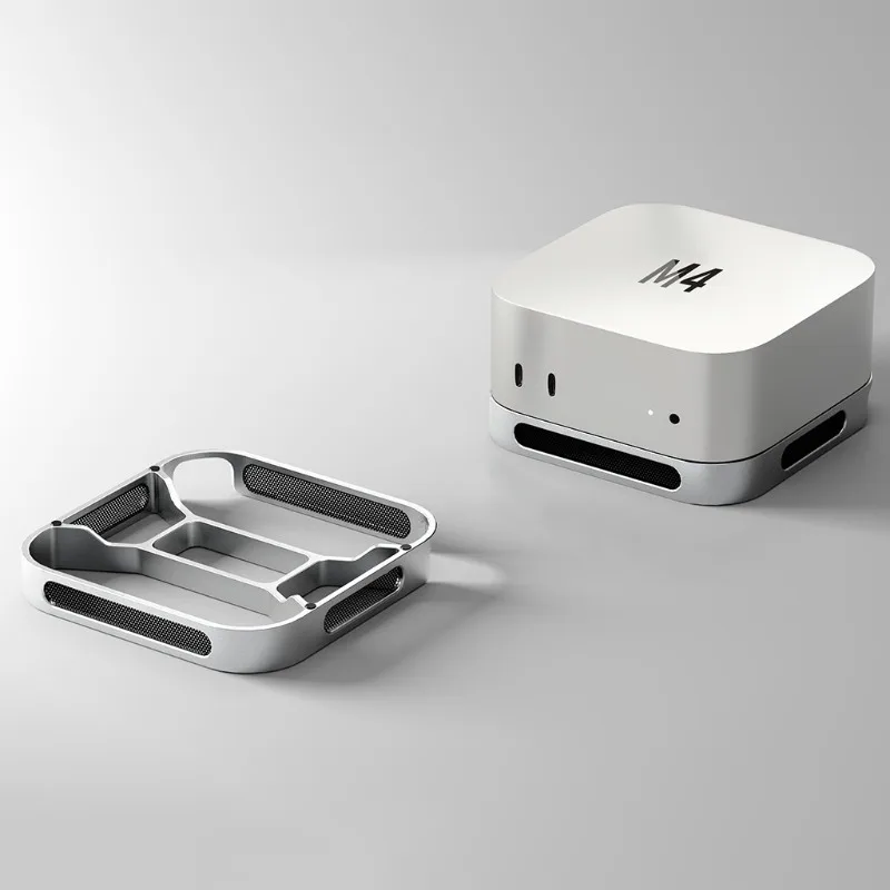 M4 dustproof and cooling solid state hard drive box base Apple M4 Pro aluminum alloy heat dissipation bracket
M4 dustproof and cooling solid state hard drive box base Apple M4 Pro aluminum alloy heat dissipation bracket