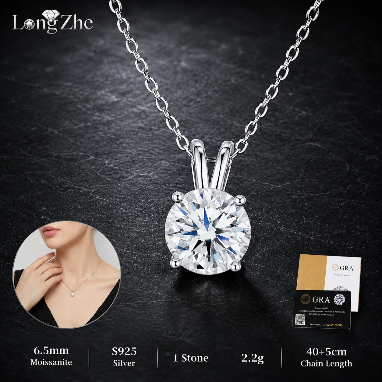 S925 Silver Moissanite Pendant Necklace 1CT 2CT 3CT 4CT Classic Four Prong Design for Women Bridal Party Daily Wear Gift
S925 Silver Moissanite Pendant Necklace 1CT 2CT 3CT 4CT Classic Four Prong Design for Women Bridal Party Daily Wear Gift