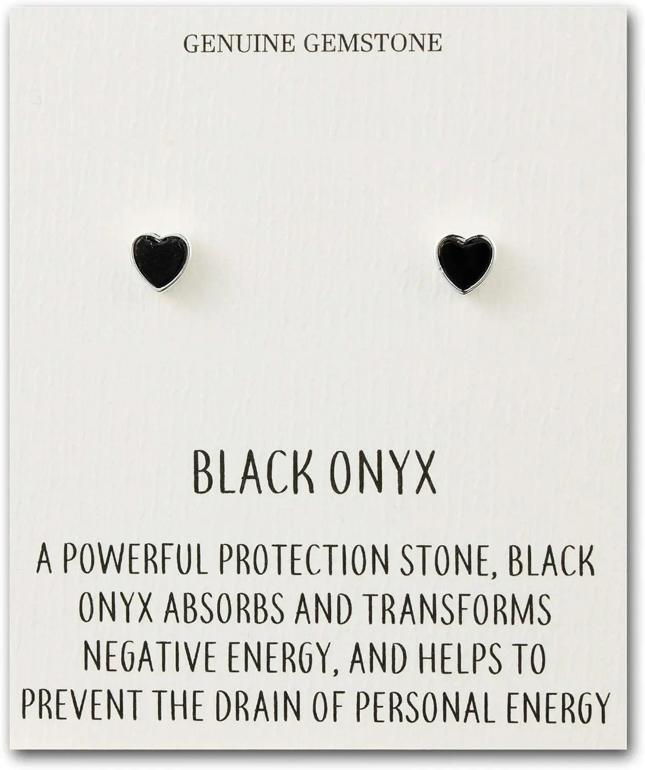 Black Onyx Heart Stud Earrings with Inspirational Quote Card
Black Onyx Heart Stud Earrings with Inspirational Quote Card