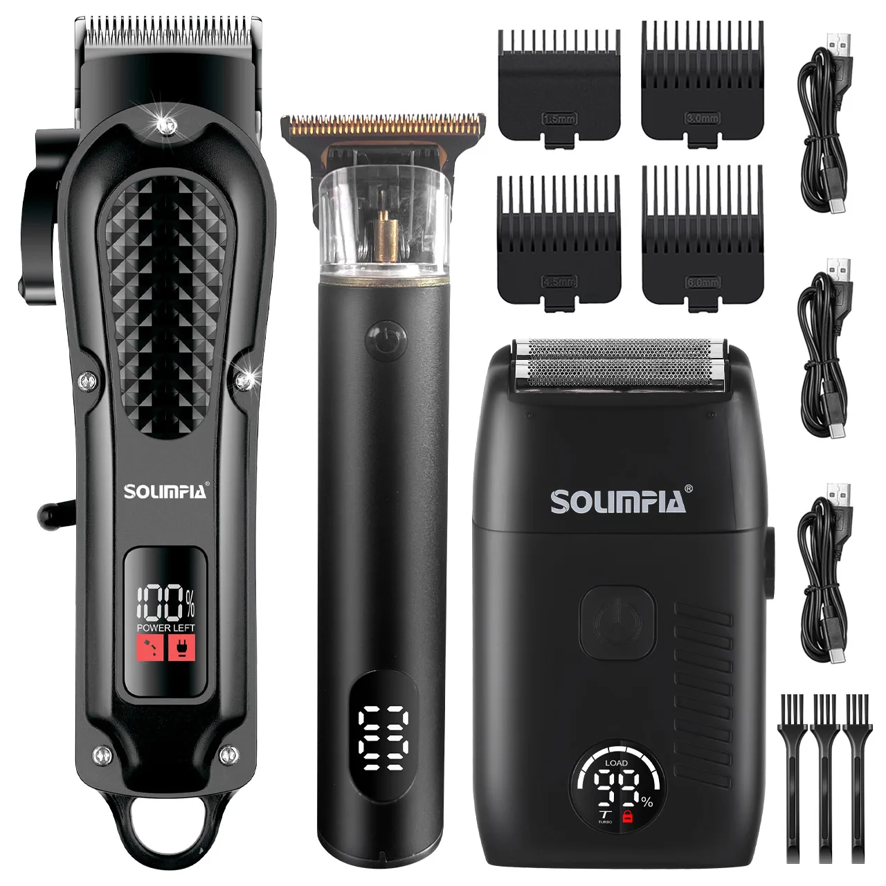 Solimpia Men's Three-Piece Hair Clipper Set Reversible Double-Net Shaver Gradient Oil Head Clipper Whitening Device Kit
Solimpia Men's Three-Piece Hair Clipper Set Reversible Double-Net Shaver Gradient Oil Head Clipper Whitening Device Kit