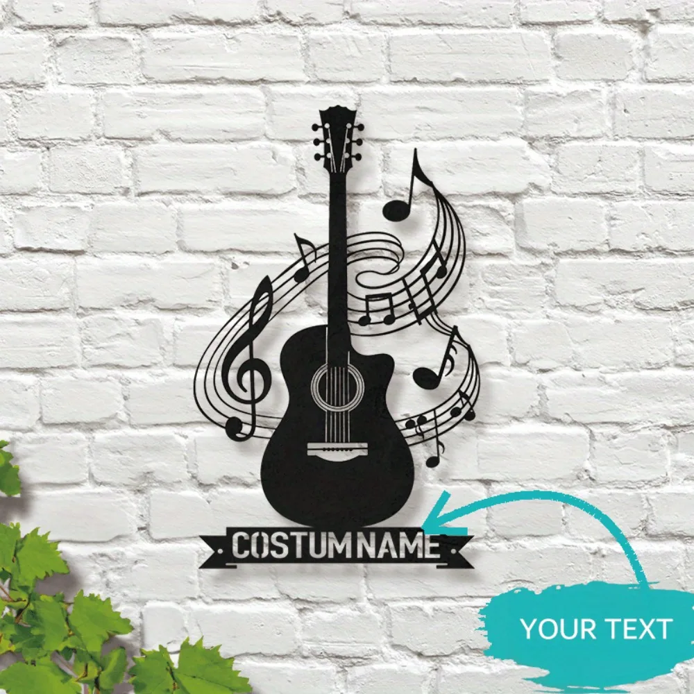 Custom Guitar Metal Wall Art Contemporary Design Wall-Mounted Perfect for Music Studios Personalized Text Feature Decor Gift
Custom Guitar Metal Wall Art Contemporary Design Wall-Mounted Perfect for Music Studios Personalized Text Feature Decor Gift