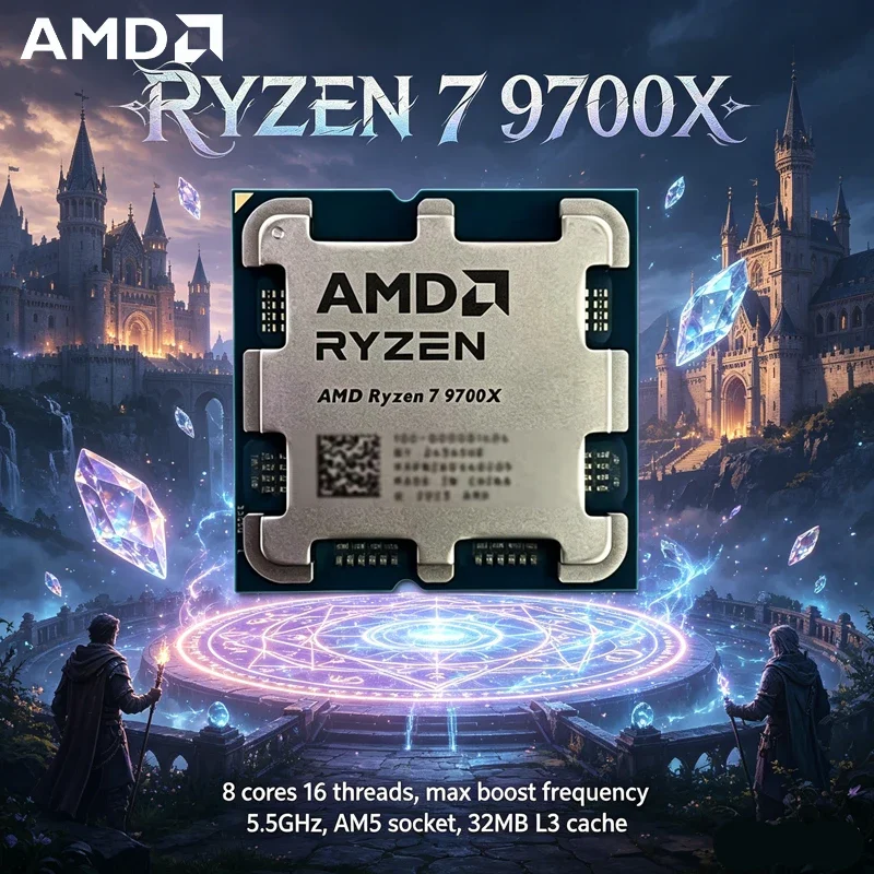 AMD Ryzen 7 9700X R7 9700X 8-Core 16-Thread 5.5GHz Max Boost 32MB L3 Cache AM5 Unlocked Gaming Desktop CPU, Tray Without Package
AMD Ryzen 7 9700X R7 9700X 8-Core 16-Thread 5.5GHz Max Boost 32MB L3 Cache AM5 Unlocked Gaming Desktop CPU, Tray Without Package