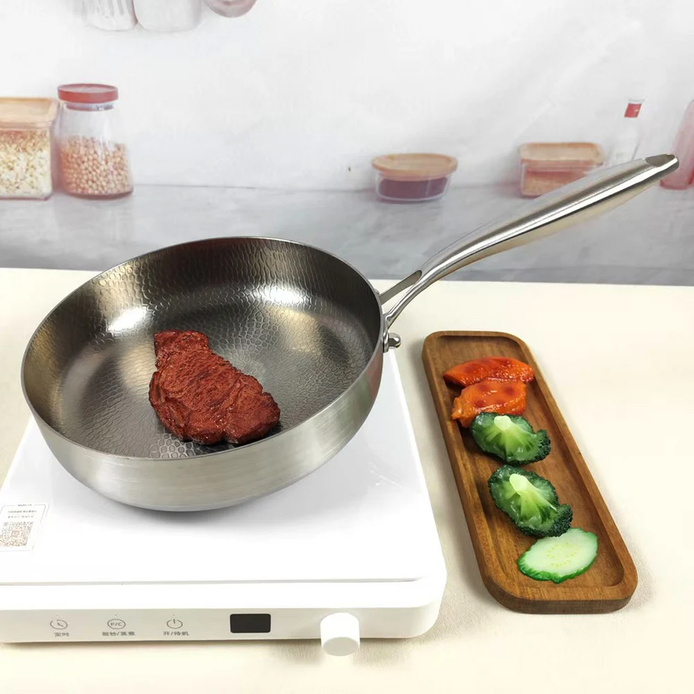 Titanium Stainless Steel Frying Pan Uncoated Nonstick Wok Pot Egg Steak Skillet Home Induction Cooker Gas Stove Kitchen Cookware
Titanium Stainless Steel Frying Pan Uncoated Nonstick Wok Pot Egg Steak Skillet Home Induction Cooker Gas Stove Kitchen Cookware