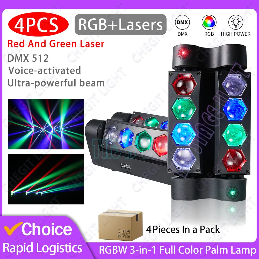 4 шт., 8*3 Вт, мини-светильники для сцены со звуком, RGB-паук, лампа DMX 512, управление, вечерние, аудитория, бар, дискотека, праздничный окружающий свет
4 шт., 8*3 Вт, мини-светильники для сцены со звуком, RGB-паук, лампа DMX 512, управление, вечерние, аудитория, бар, дискотека, праздничный окружающий свет