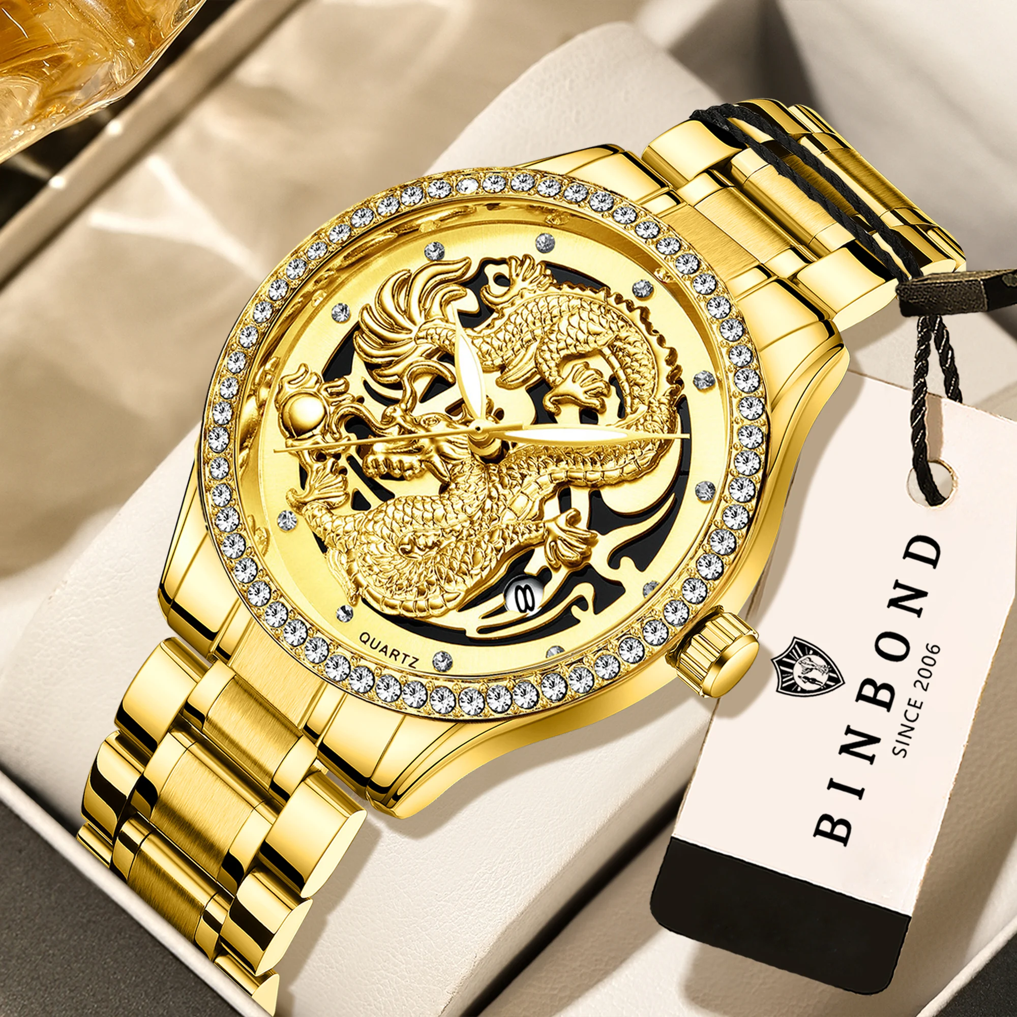 BINBOND vintage dragon quartz wristwatches for men luxury luminous waterproof accurate auto date men's watch sturdy reloj
BINBOND vintage dragon quartz wristwatches for men luxury luminous waterproof accurate auto date men's watch sturdy reloj