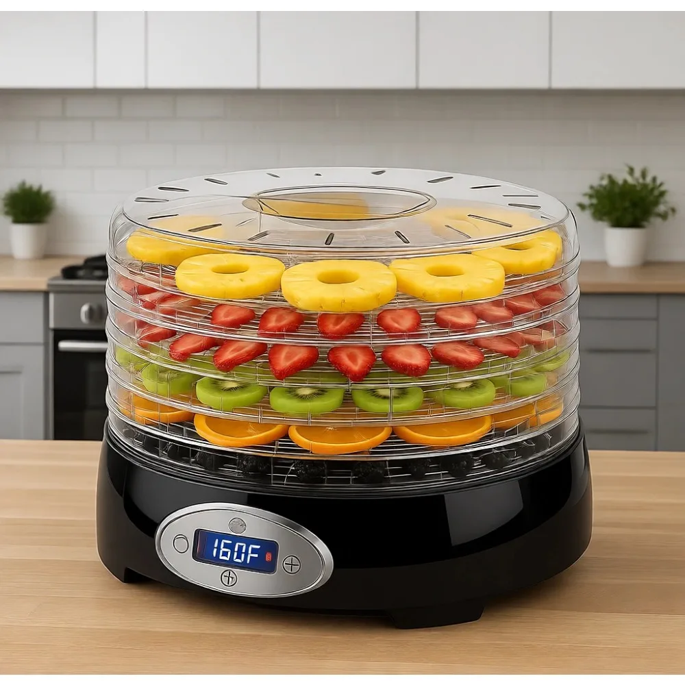 Five Tray Food Dehydrator Adjustable Temperature Timer 420W Dryer for Fruit Veggie Jerky Herb
Five Tray Food Dehydrator Adjustable Temperature Timer 420W Dryer for Fruit Veggie Jerky Herb