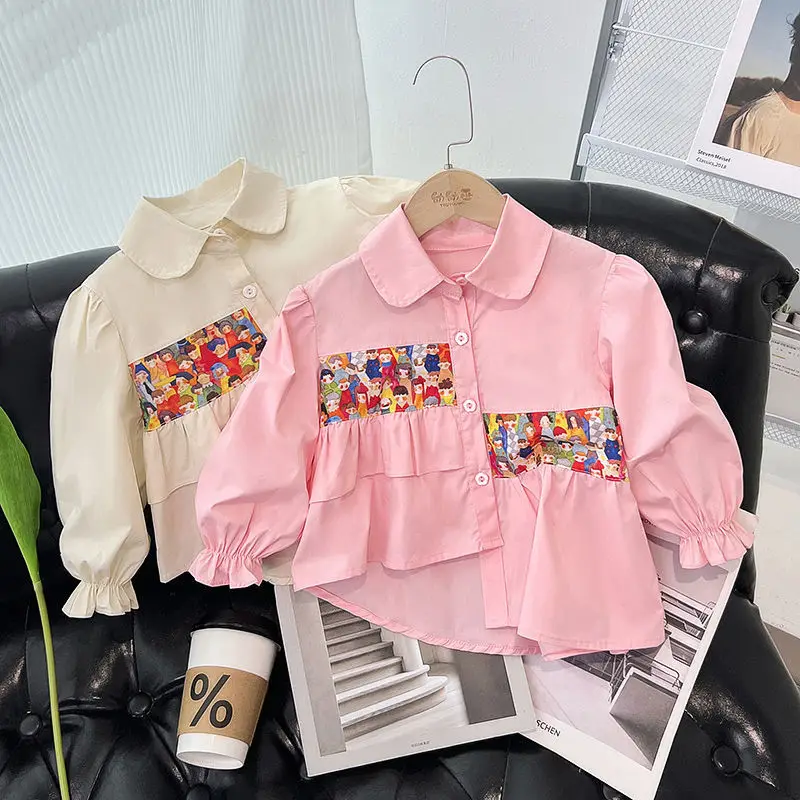 Girls Shirts 2024 Spring Autumn Patchwork Blouse for Kids Long Sleeve Children Jackets Pink/white Baby Casual Shirts 1-8years
Girls Shirts 2024 Spring Autumn Patchwork Blouse for Kids Long Sleeve Children Jackets Pink/white Baby Casual Shirts 1-8years