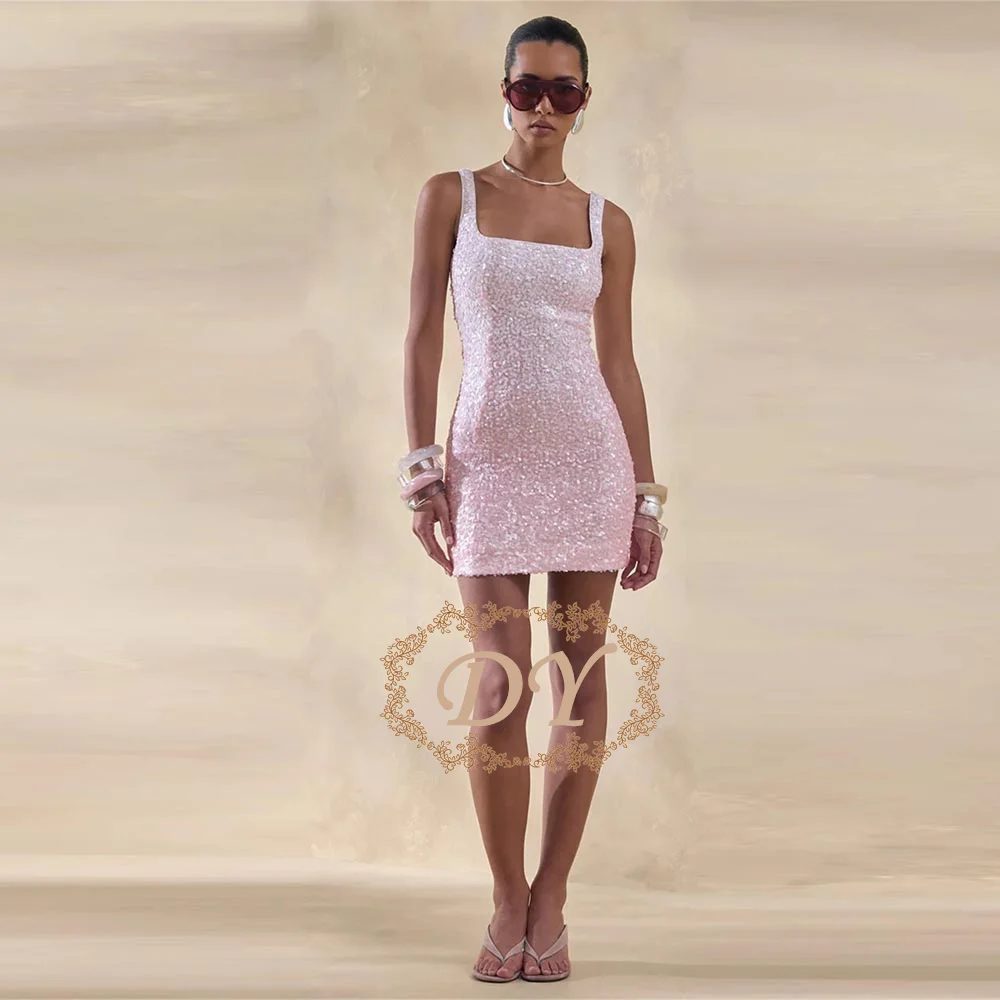DY Sparkly Cocktail Party Short Dresses Women's Sequin Square Neck Sleeveless Bodycon Mini Dress Evening Gown Customize
DY Sparkly Cocktail Party Short Dresses Women's Sequin Square Neck Sleeveless Bodycon Mini Dress Evening Gown Customize