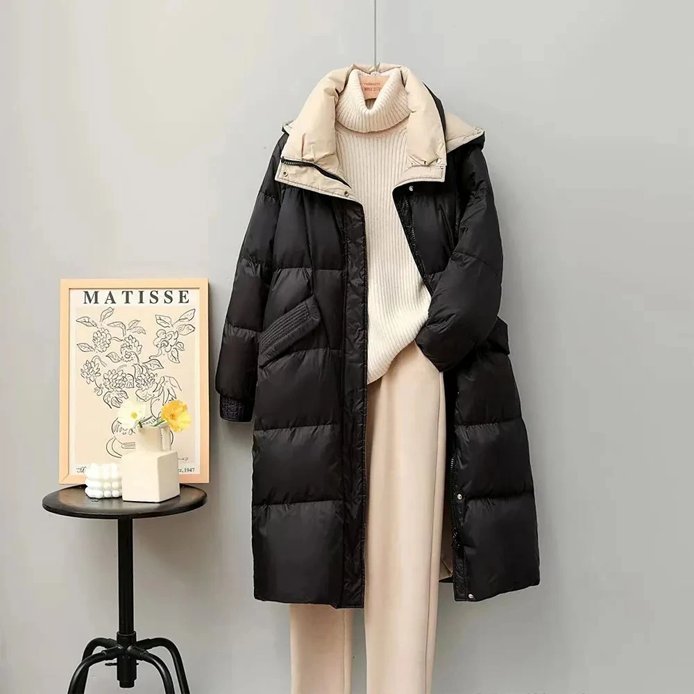 White Duck Down Jacket For Women's Clothing 2023 New Winter Hooded Long Thicken Down Coat Female Loose Warm Versatile Parkas
White Duck Down Jacket For Women's Clothing 2023 New Winter Hooded Long Thicken Down Coat Female Loose Warm Versatile Parkas