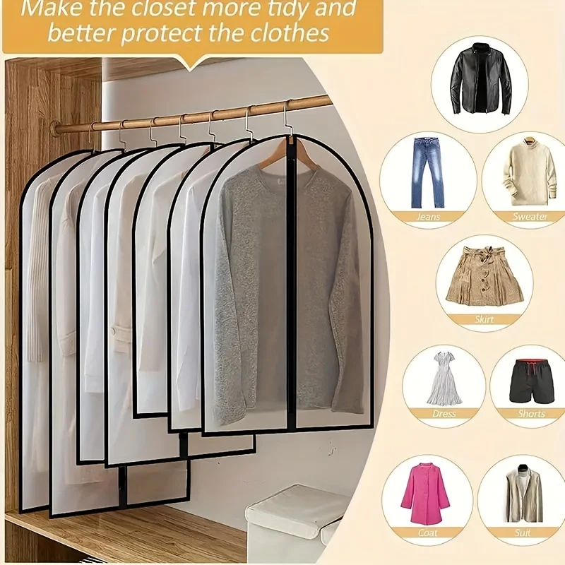 Transparent Hanging Garment Bag, Suit Dress Dust Cover, Clothes Storage Protector
Transparent Hanging Garment Bag, Suit Dress Dust Cover, Clothes Storage Protector