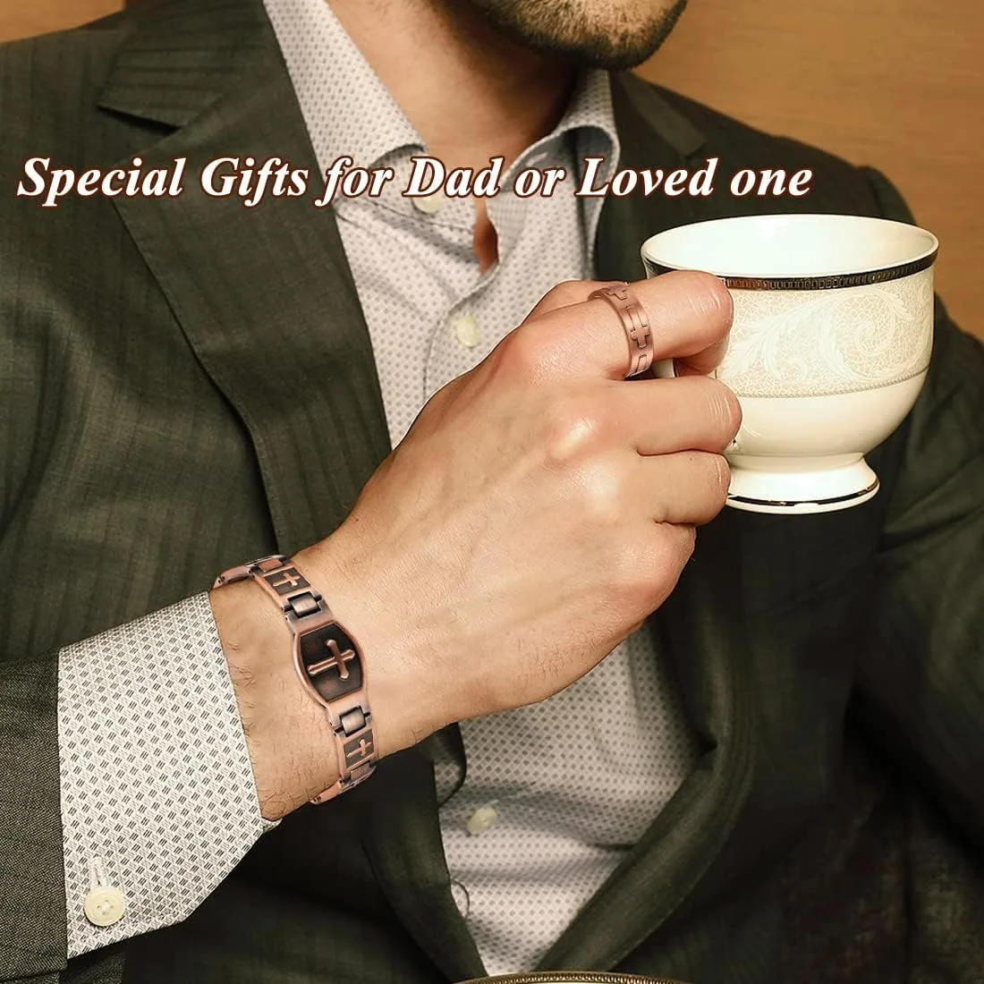 Arthritis Relief Cross Copper Magnetic Bracelet for Men, Hypoallergenic 99.99% Pure Copper Christian Therapy Wristband, Adjustable Vintage Religious Health Jewelry Gift for Husband Dad
Arthritis Relief Cross Copper Magnetic Bracelet for Men, Hypoallergenic 99.99% Pure Copper Christian Therapy Wristband, Adjustable Vintage Religious Health Jewelry Gift for Husband Dad