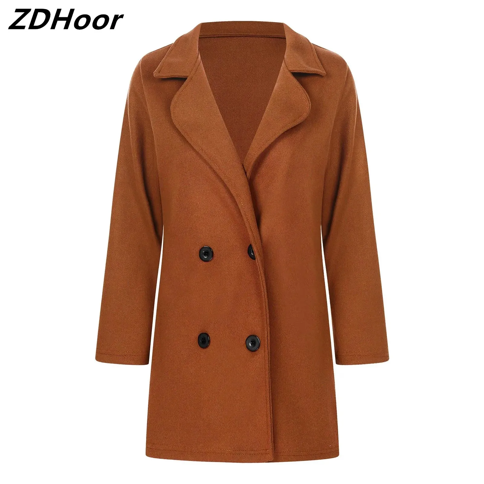 Womens Solid Color Fleece Jackets Notch Lapel Long Sleeve Double-Breasted Overcoat Outerwear Casual Trench Coat
Womens Solid Color Fleece Jackets Notch Lapel Long Sleeve Double-Breasted Overcoat Outerwear Casual Trench Coat