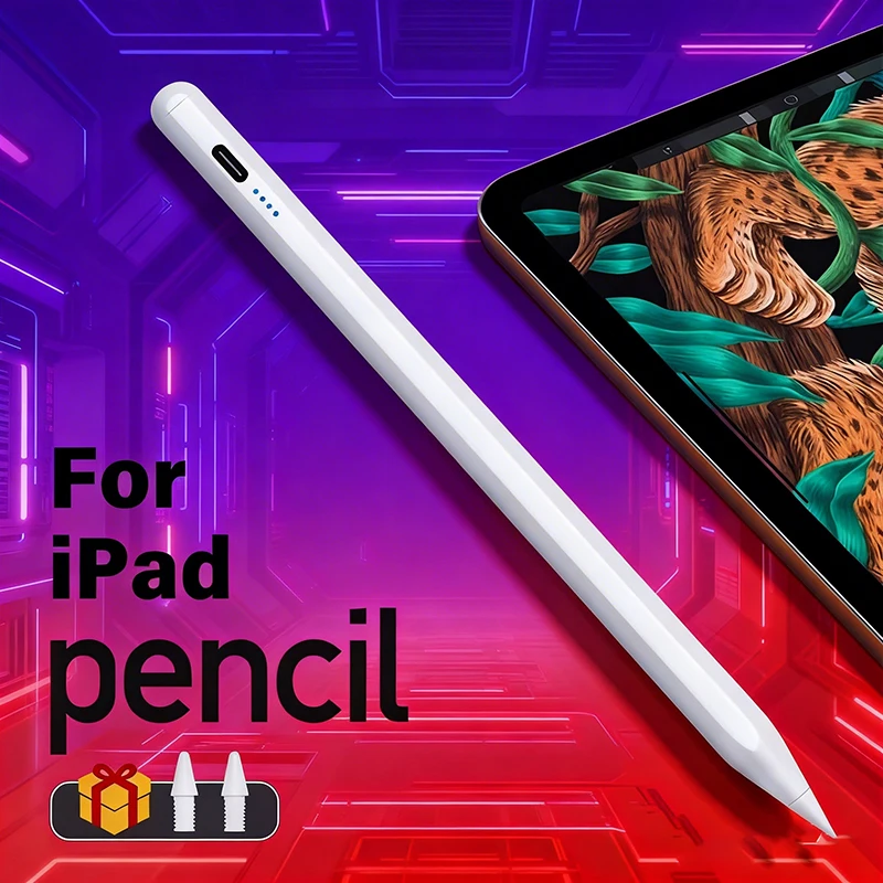 Стилус-карандаш для iPad с функцией распознавания ладони и индикатором заряда, совместимый с Apple Pencil, для iPad Pro, Air, Mini 2022, 2021, 2020, 2019, 2018 годов выпуска
Стилус-карандаш для iPad с функцией распознавания ладони и индикатором заряда, совместимый с Apple Pencil, для iPad Pro, Air, Mini 2022, 2021, 2020, 2019, 2018 годов выпуска