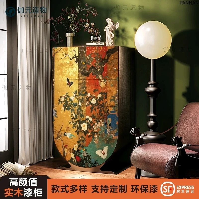 French Chinese wind flower bird solid wood four chest cabinet living room bedroom small apartment decorative storage locker
French Chinese wind flower bird solid wood four chest cabinet living room bedroom small apartment decorative storage locker