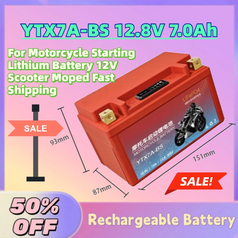 Large Capacity YTX7A-BS 12.8V 7Ah LiFePO4 Battery Packs for Motorcycle Starting Lithium Battery 12V Scooter Moped Fast Shipping
Large Capacity YTX7A-BS 12.8V 7Ah LiFePO4 Battery Packs for Motorcycle Starting Lithium Battery 12V Scooter Moped Fast Shipping