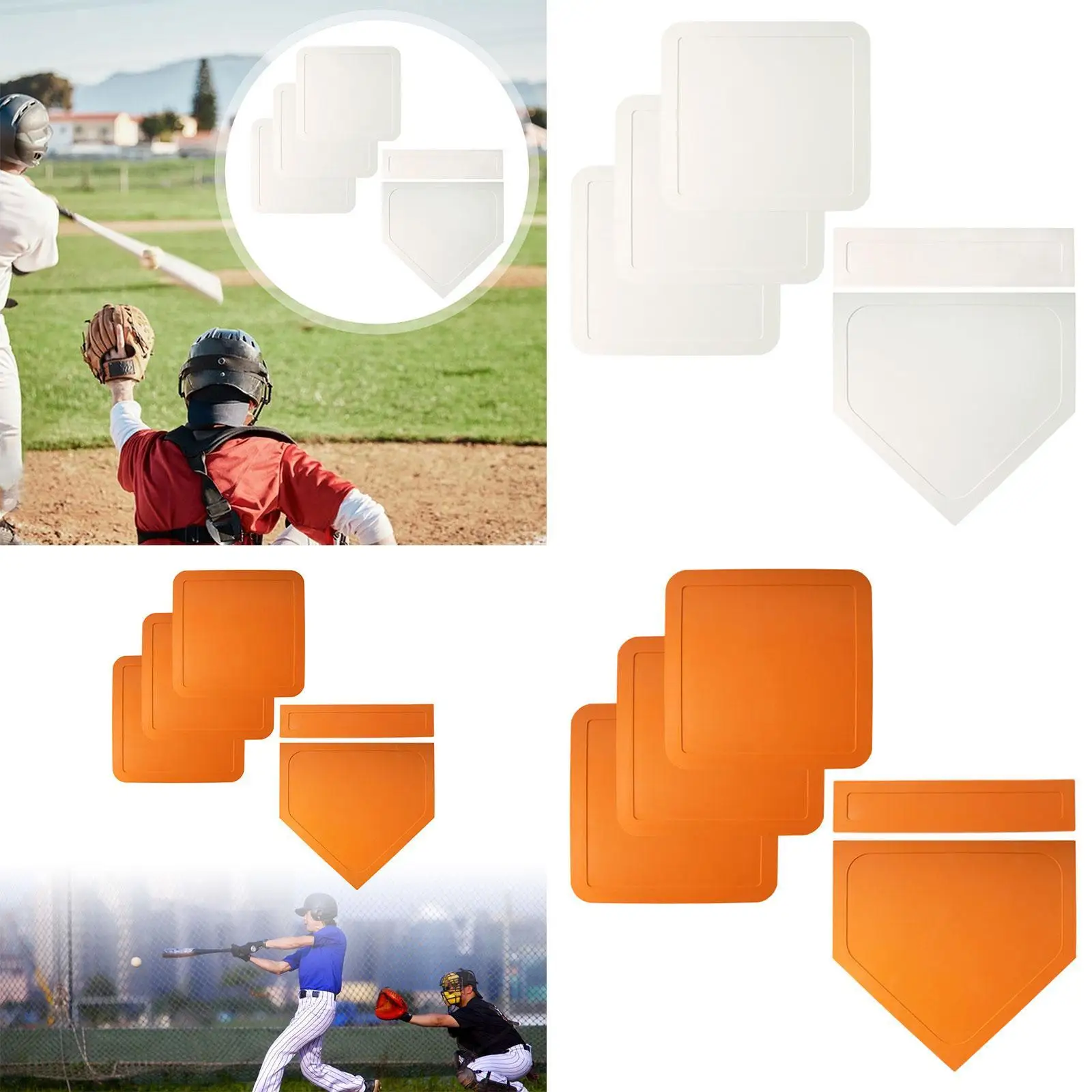 Throw Down Bases Set Softball Rubber Base Home Plate Pitching Mat for Baseball Field and Camp
Throw Down Bases Set Softball Rubber Base Home Plate Pitching Mat for Baseball Field and Camp