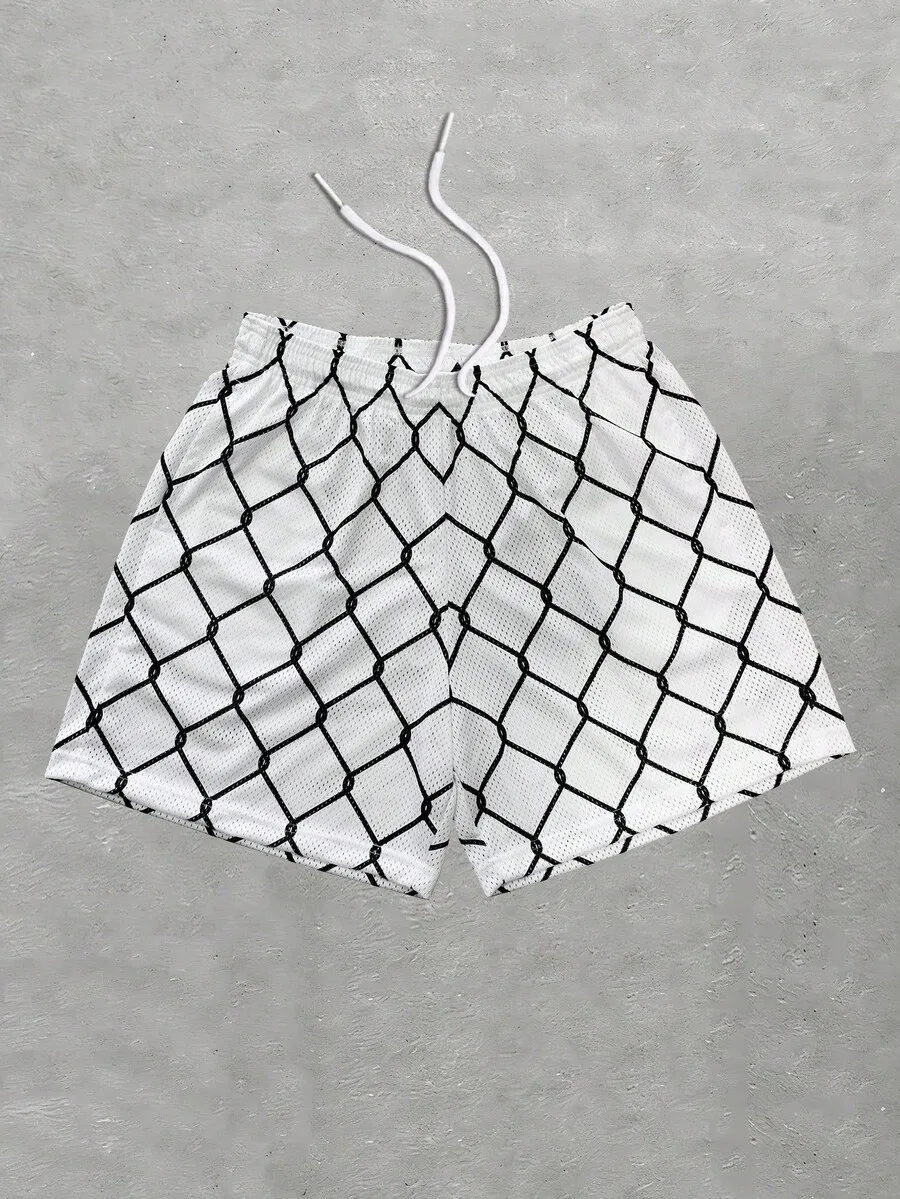 Mens Chain Link Print Mesh Shorts Casual Daily Wear
Mens Chain Link Print Mesh Shorts Casual Daily Wear