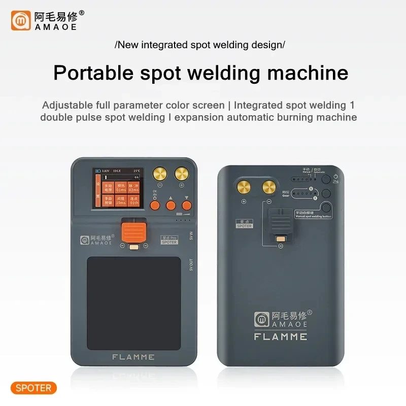 AMAOE Star Point Spoter Pro Double Pulse Portable Spot Welding Machine Lithium Battery Cell Nickel Sheet Soldering Pen
AMAOE Star Point Spoter Pro Double Pulse Portable Spot Welding Machine Lithium Battery Cell Nickel Sheet Soldering Pen