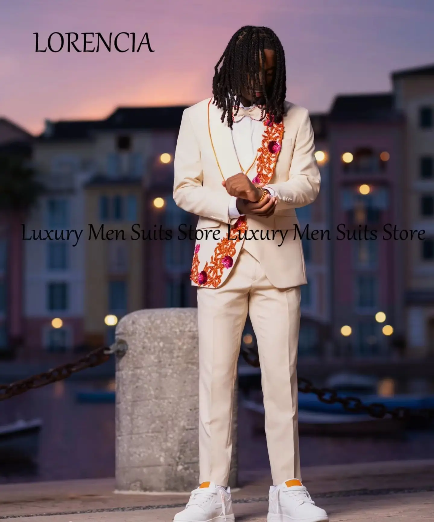 Elegant Men's Suit 2 Piece Set Peak Lapel Beadings Slim Fit Tuxedo Wedding Prom Party Outfit For Groom Customized costumes homme
Elegant Men's Suit 2 Piece Set Peak Lapel Beadings Slim Fit Tuxedo Wedding Prom Party Outfit For Groom Customized costumes homme