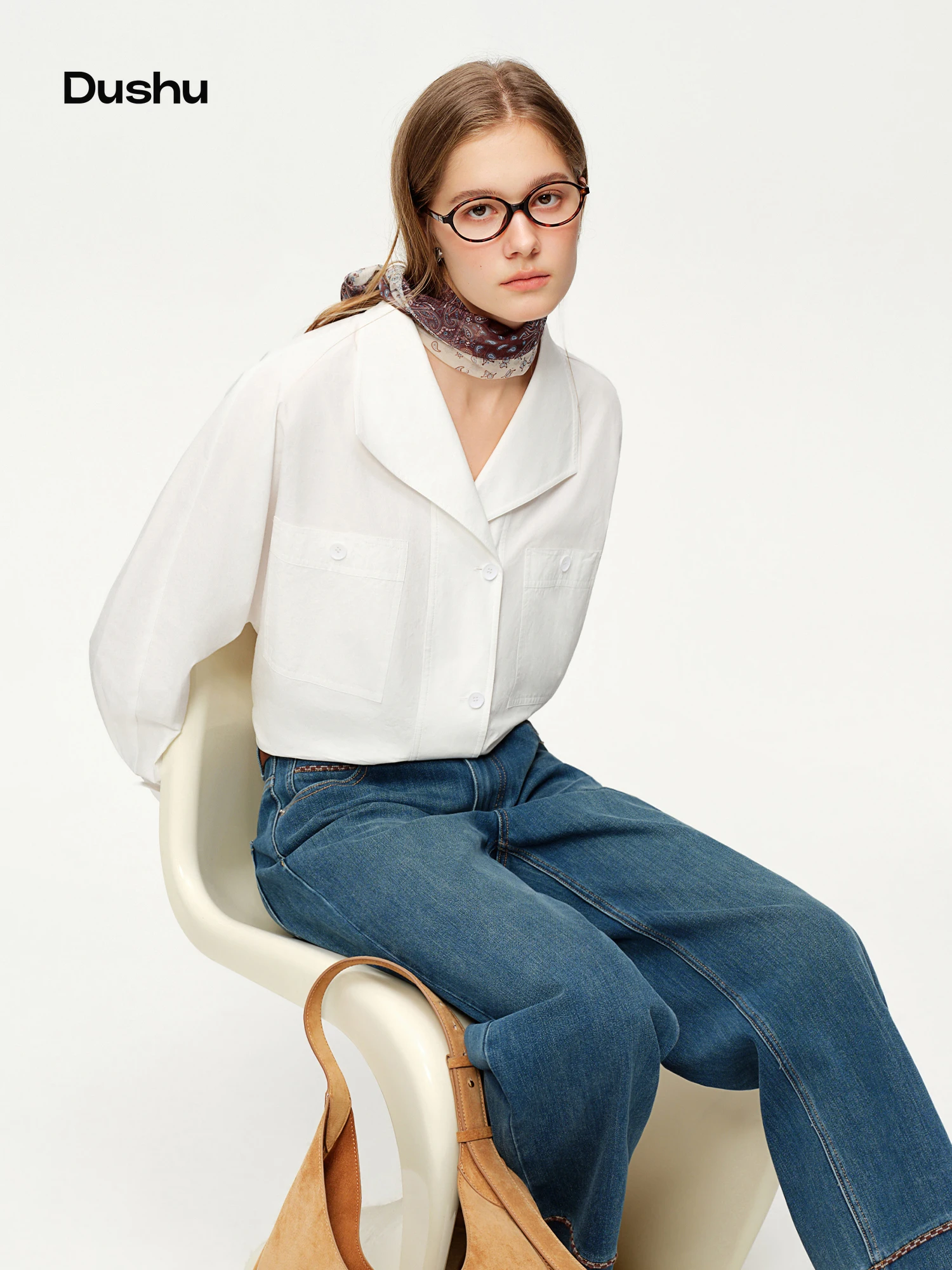 DUSHU Elegant Women's BlouseSoft Pure Cotton White Design Perfect Commute Daily Wear Spring 2026 New Arrival Long-Sleeve Tops
DUSHU Elegant Women's BlouseSoft Pure Cotton White Design Perfect Commute Daily Wear Spring 2026 New Arrival Long-Sleeve Tops