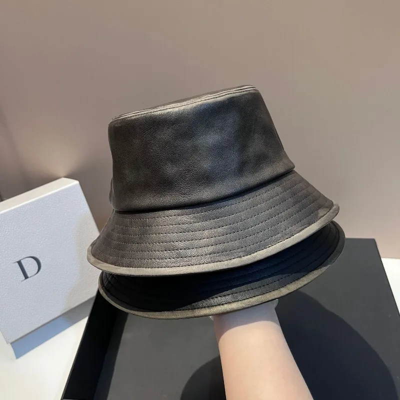 Korean Style Washed PU Bucket Hat Vintage Flat Top UPF50+ Face Slimming Lightweight Foldable Outdoor Sun Hat Free Shipping
Korean Style Washed PU Bucket Hat Vintage Flat Top UPF50+ Face Slimming Lightweight Foldable Outdoor Sun Hat Free Shipping