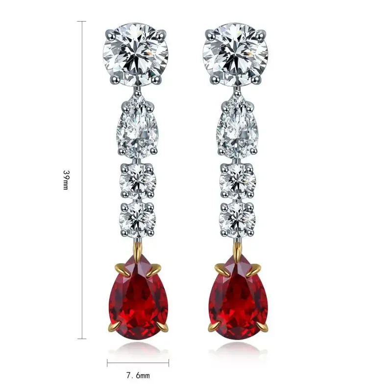 RUIF 2024 New Popular S925 Silver 5.45ct Main Stone Lab Grown Ruby Water Drop Earrings Jewelry
RUIF 2024 New Popular S925 Silver 5.45ct Main Stone Lab Grown Ruby Water Drop Earrings Jewelry