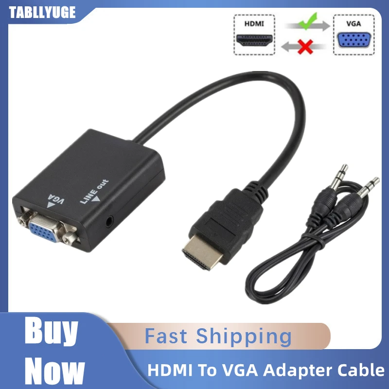 1080P HDMI-compatible To VGA Converter Adapter With Audio HD2VGA Connector Adapter For PC Laptop to HDTV Projector Converter
1080P HDMI-compatible To VGA Converter Adapter With Audio HD2VGA Connector Adapter For PC Laptop to HDTV Projector Converter