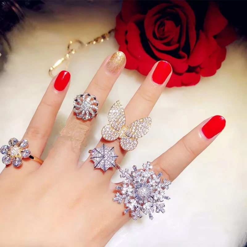 Spin Rings For Women S925 Sterling Cubic Zirconia Bridal Wedding Engagement Snowflake Index Finger Open Anel Fine Jewelry
Spin Rings For Women S925 Sterling Cubic Zirconia Bridal Wedding Engagement Snowflake Index Finger Open Anel Fine Jewelry